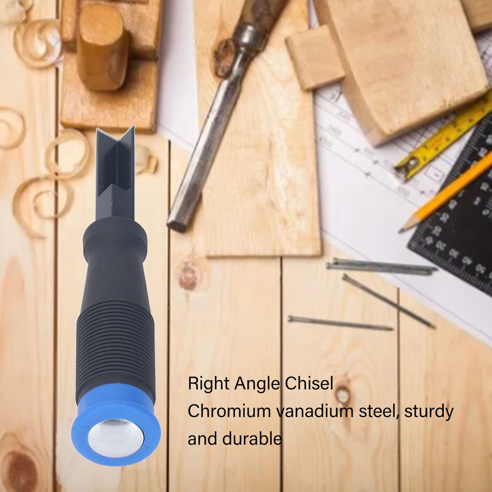 Right Angle Chisel Chrome Vanadium Steel TPR Handle Square Corner Chisel for