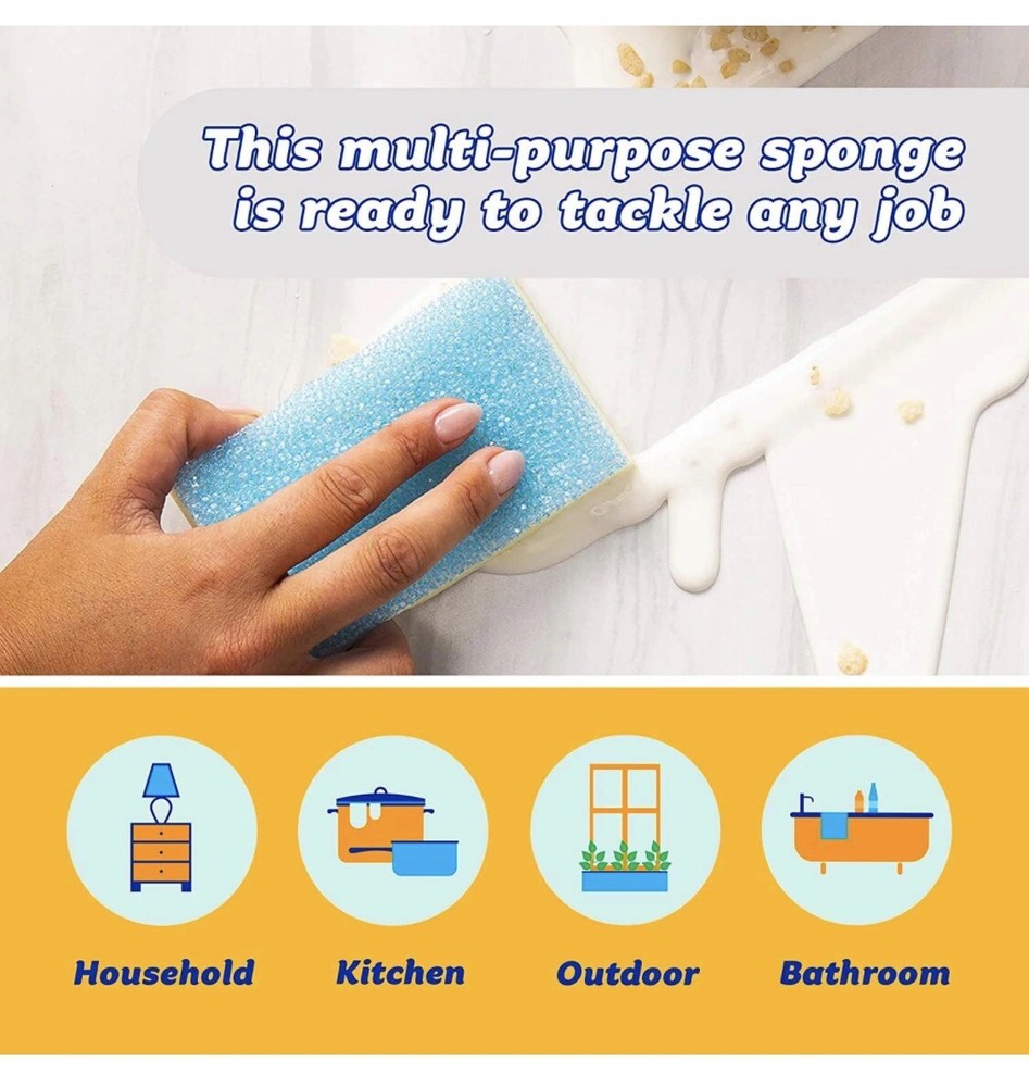 Scrub Daddy Sponge Daddy Dual-Sided Non- Scratch Sponge, Softs (4 pack)