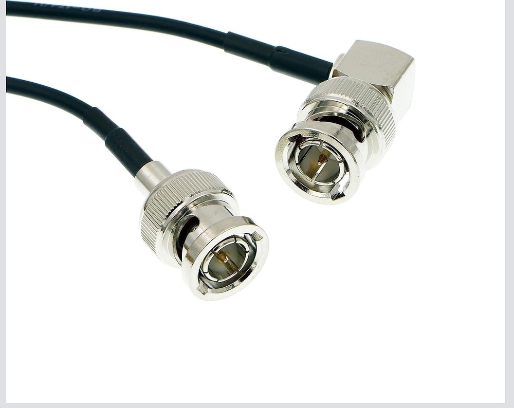 50cm Coax Cable BNC Right Angle BNC for Blackmagic HyperDeck Shuttle BMCC BMPC