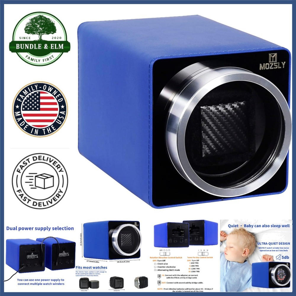 Quiet Motor Watch Winder for Automatic Watches with Adjustable Rotation Settings