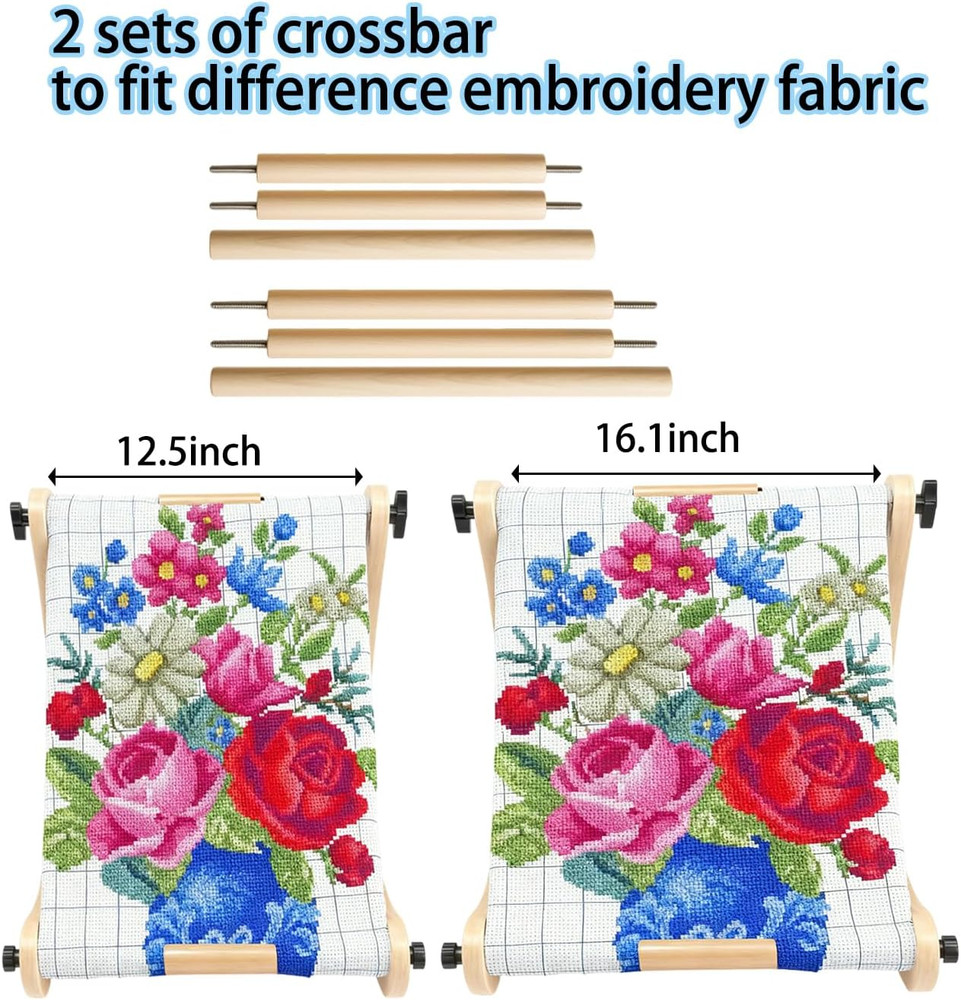 Adjustable Embroidery Hoop Table Stand Holder Needlepoint Stretcher Bars Scroll