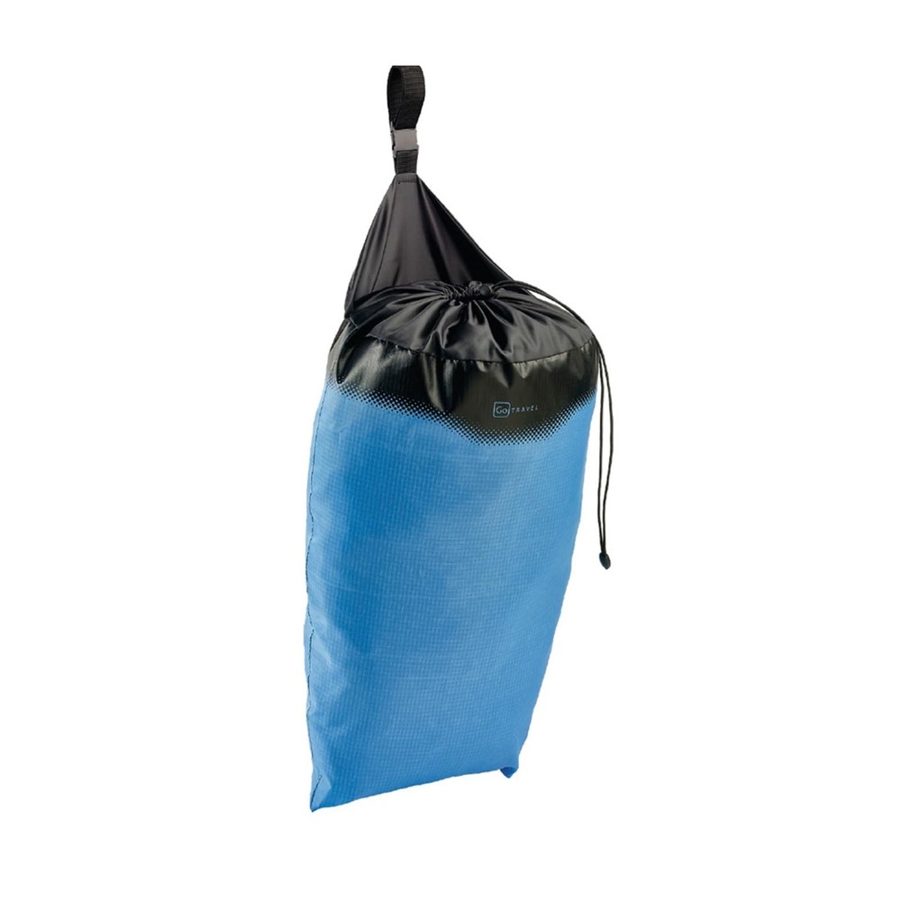 15 Liter Blue Drawstring Laundry Bag Washable Polyester Travel Essential Pack