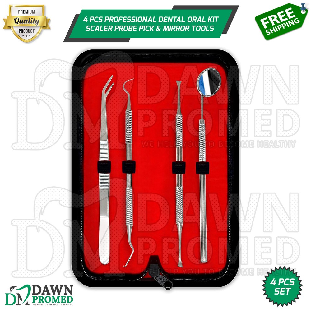 Professional Dental Oral Kit Scaler Probe Pick & Mirror Tools Set German Grade
