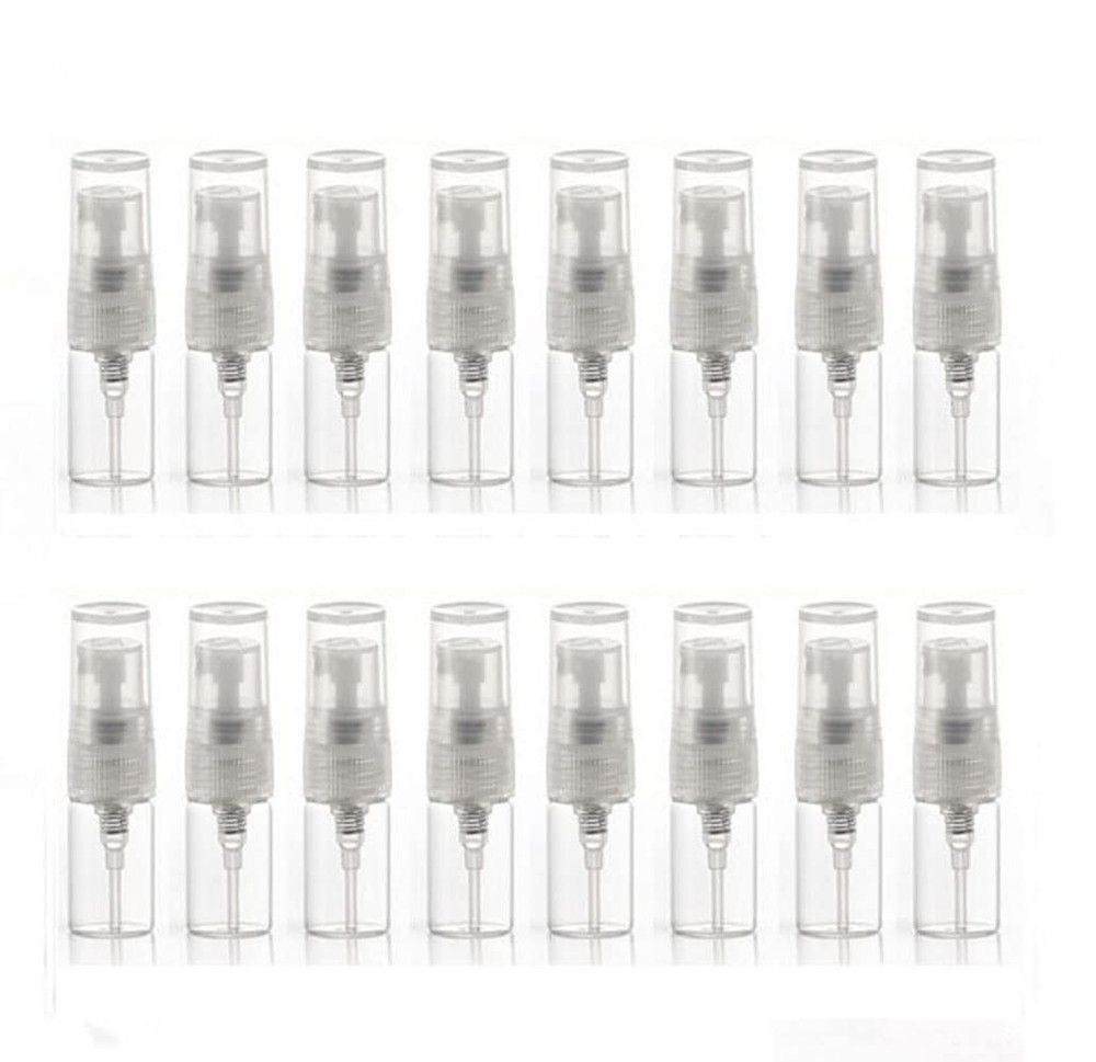 2Ml Clear Glass Empty Bottle Spray Refillable Perfume Atomizer Bottles, 30 Pack