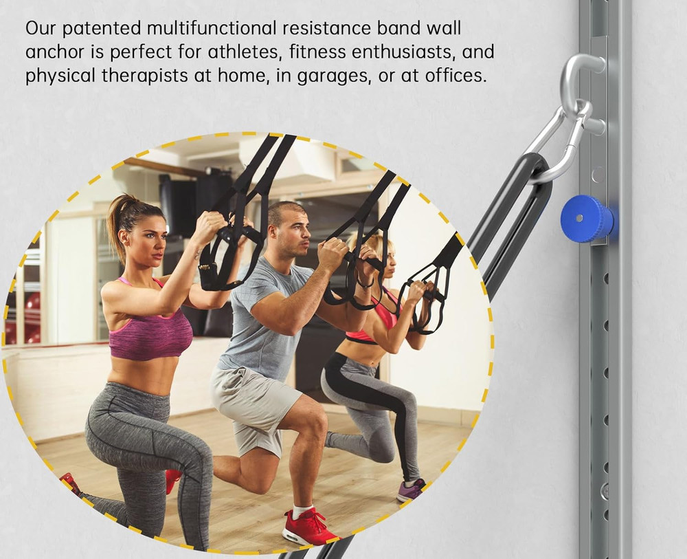 Wall-Mounted Anchor Fitness System - Adjustable, Multi-Functional, Space Saving