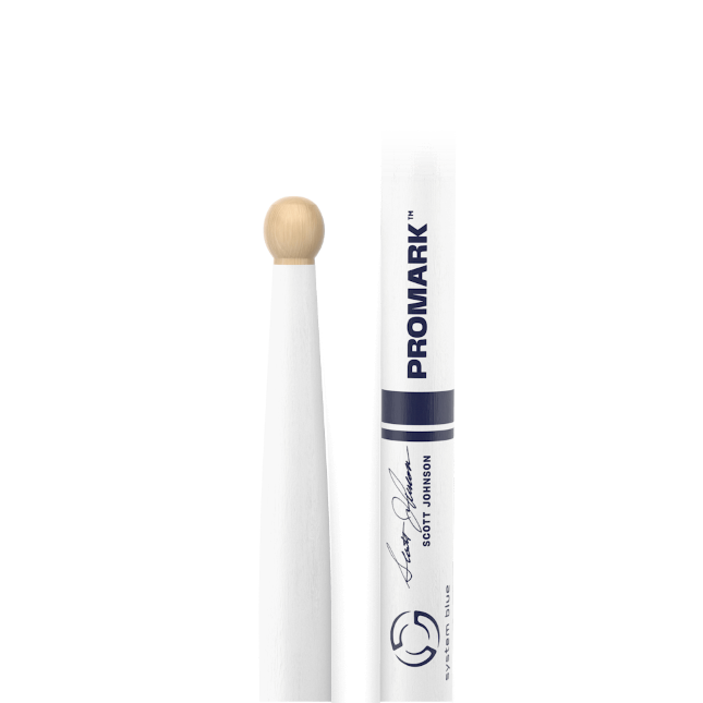 ProMark Scott Johnson White Hickory Marching Drum Sticks TXDC17W-WHITE