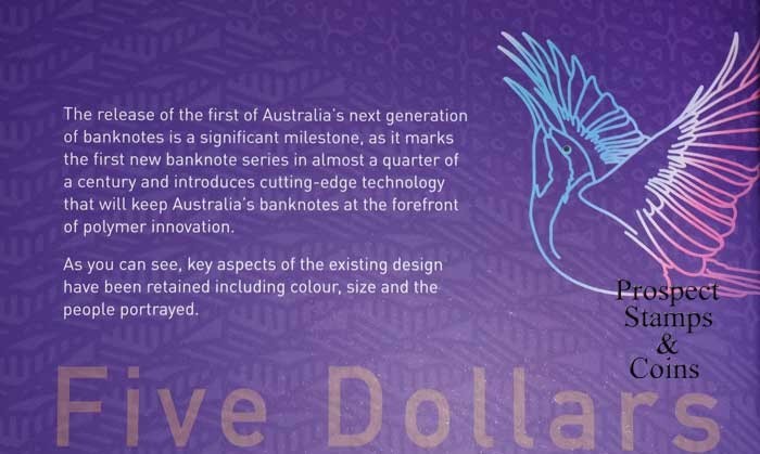 2016 $5 - STEVENS & FRASER -R224- UNC -Australian note in Next Generation Folder