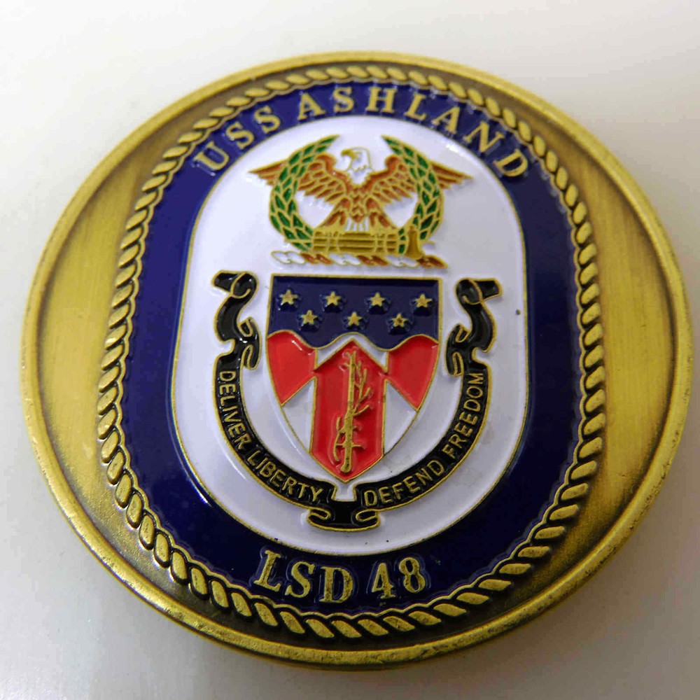 USS ASHLAND LSD 48 CHALLENGE COIN