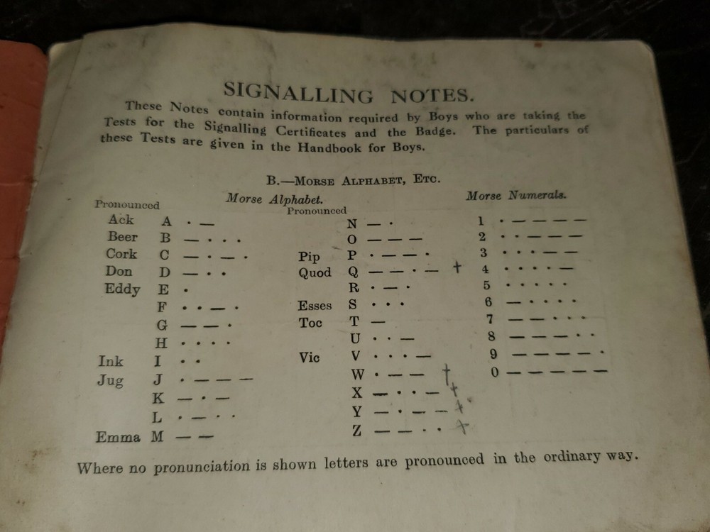 Pre WWII British Boys Brigade Signalling Notes for Boys Dated 1931