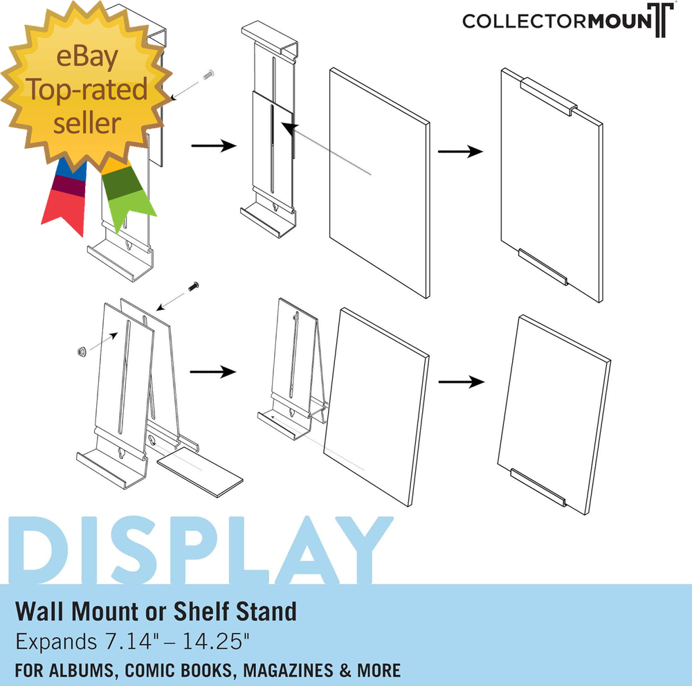 Comic Mount 5 Pack Comic Book Shelf Stand or Wall Mount Display Invisible