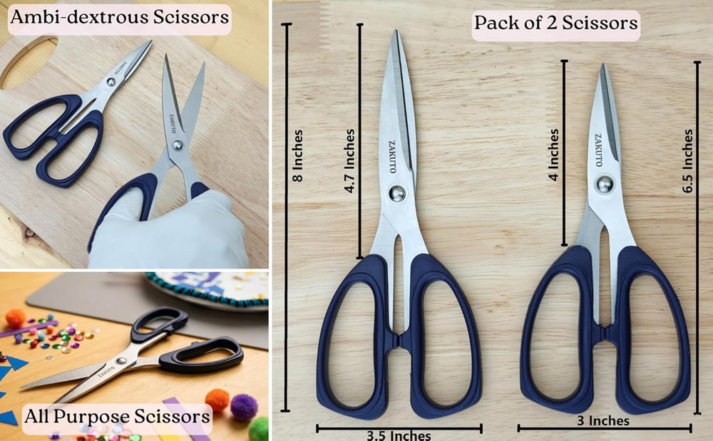 Scissors 2-Pack – Kitchen Scissors, Scissors All Purpose, Kitchen Shears & Kitch