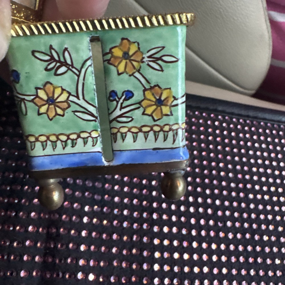 Vintage 2002 Enamel Postage Stamp Roll Dispenser With Orange Case