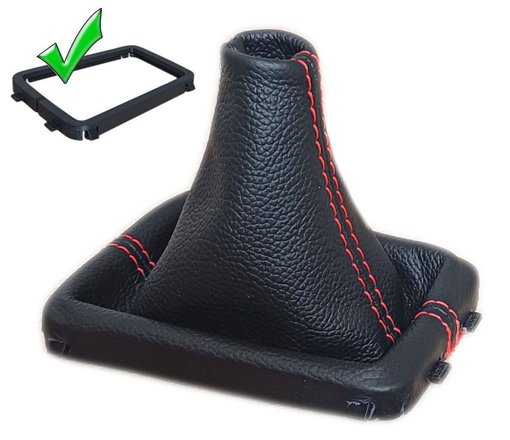Volvo XC60 S60 II V60 shift boot shift cover + frame genuine leather red thread