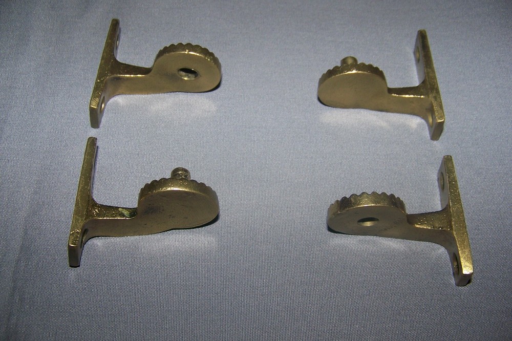 Two, Cast Brass Hinges, Or "Bases Of Sort" - SEE DESCRIPTION