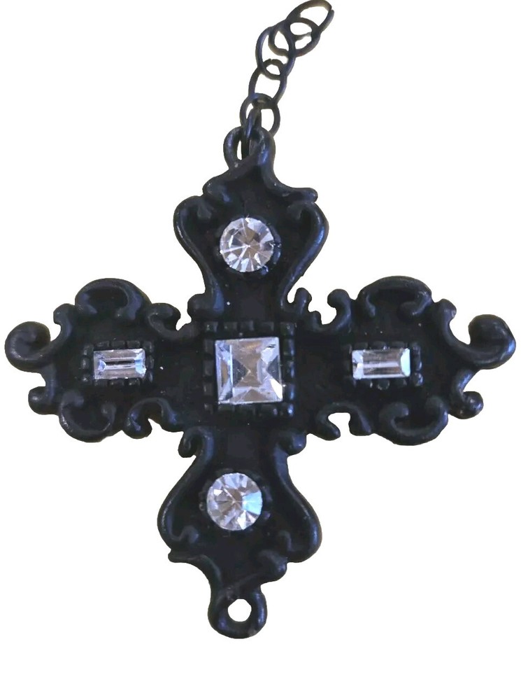 Crosslike Brown  Pendant With Glass