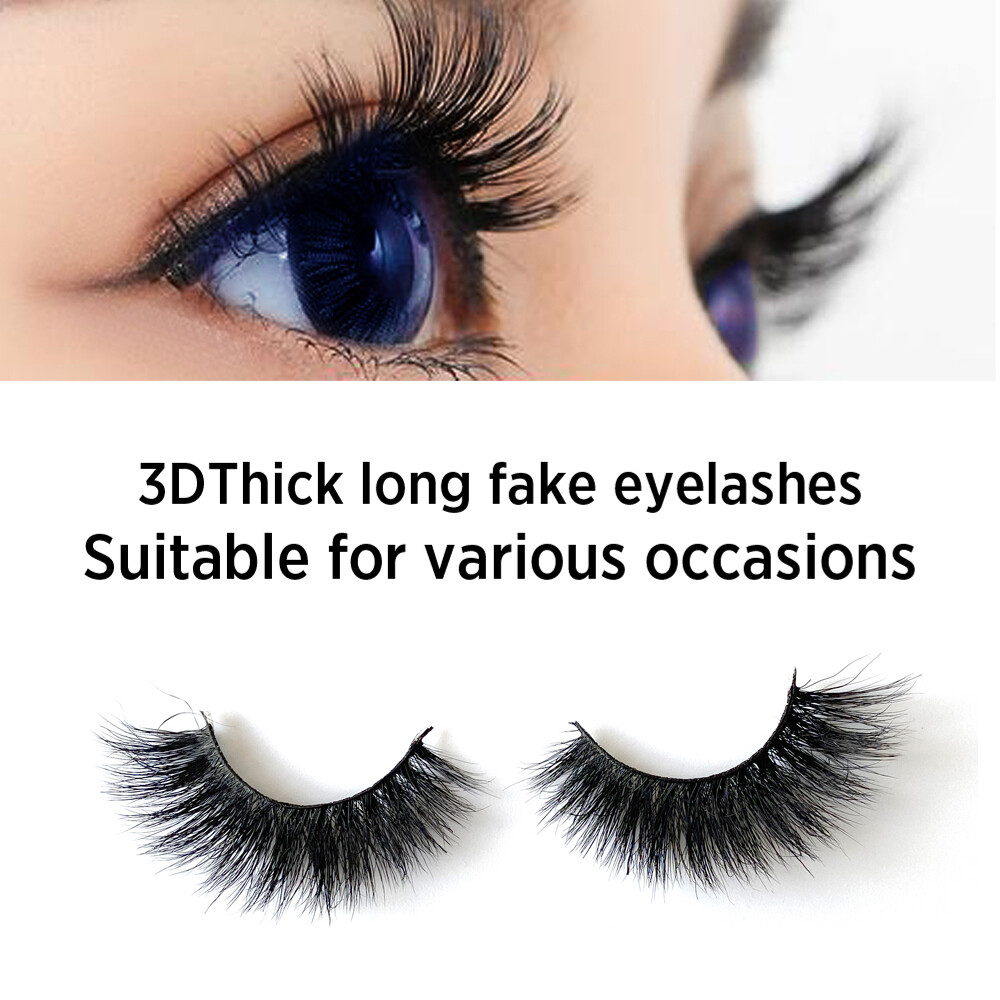 US 3D Real Mink Lashes Thick Fluffy Wispy Dramatic Look False Eye Lashes 1 Pair