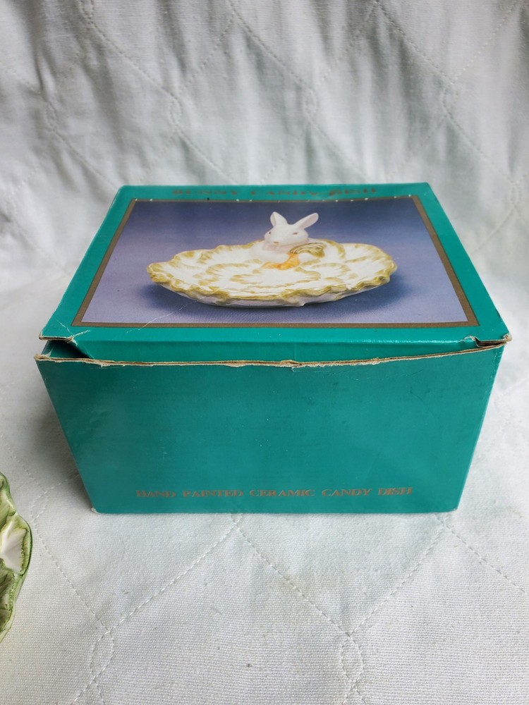 World Bazaars Hand Painted Ceramic Candy Dish With Bunny