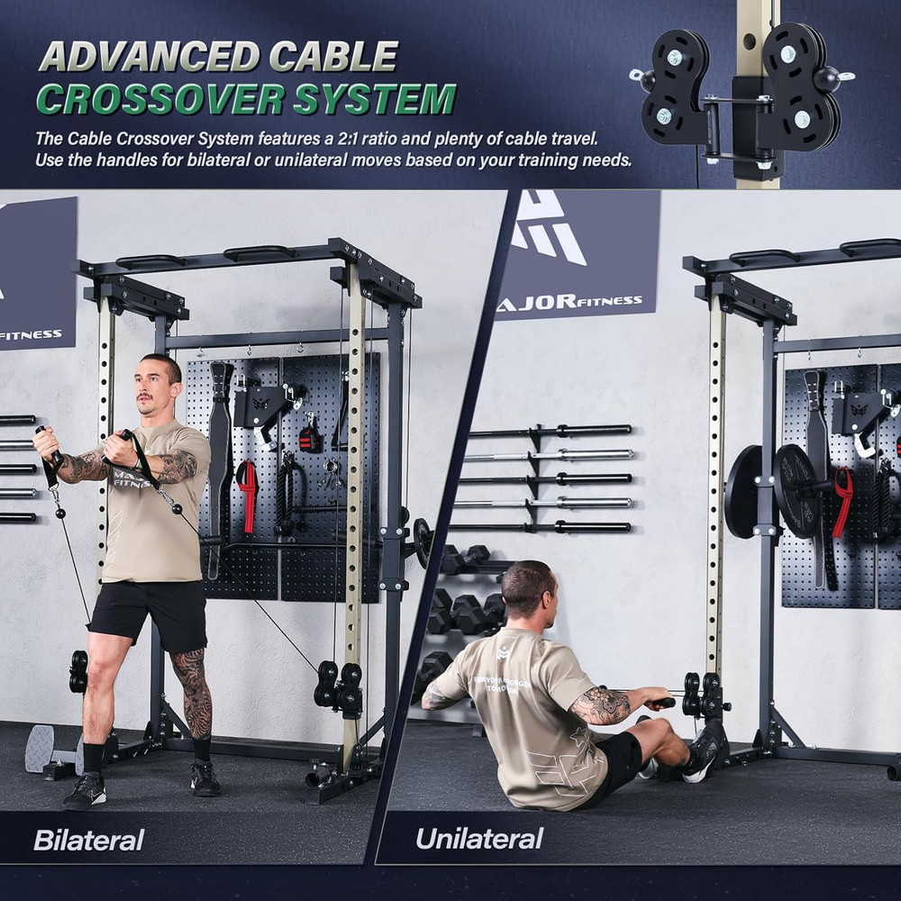 Drone3 Power Rack, 2500Lbs Multi-Function Home Gym Squat Rack with Dual Pulley S