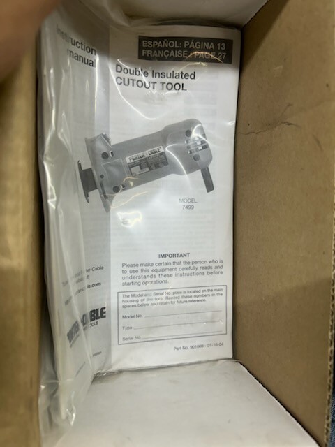 Porter Cable Model 7499 Cutout Tool