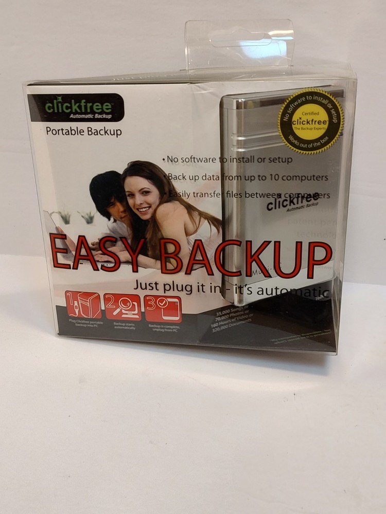 Clickfree Automatic Easy Backup 160GB External Hard Drive Portable Backup