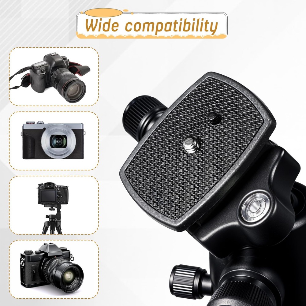 3PCS Universal 43x43mm Tripod Quick Release Plate, Camera Mount Black