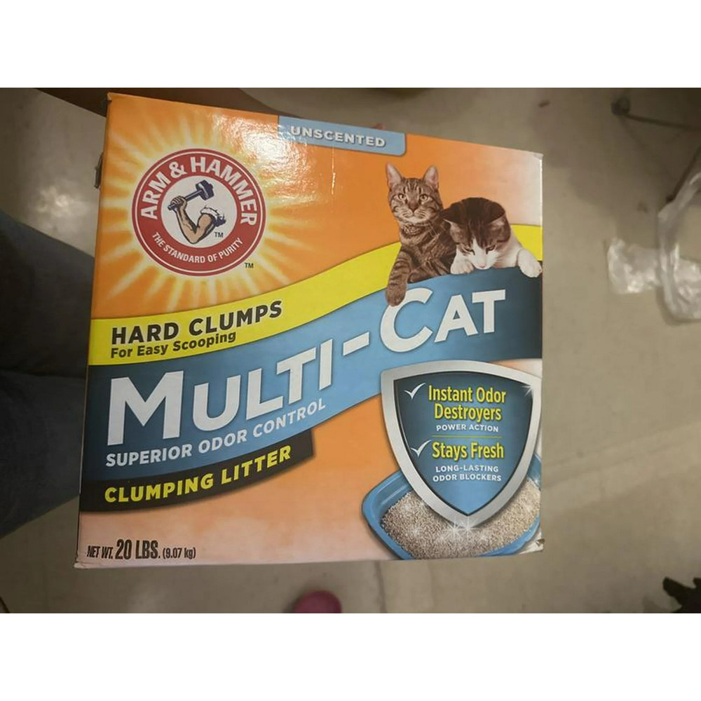 4 Pack ARM & HAMMER Multi-Cat Unscented Clumping Litter 20 lb Bulk Value Set