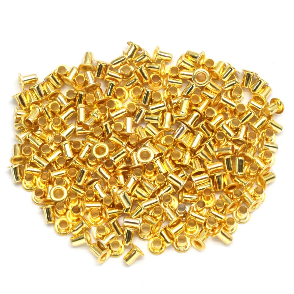 Tiny Grommets Eyelets 200 Pcs, Self-Backing for Beads, Clothes, Leather, Canvas