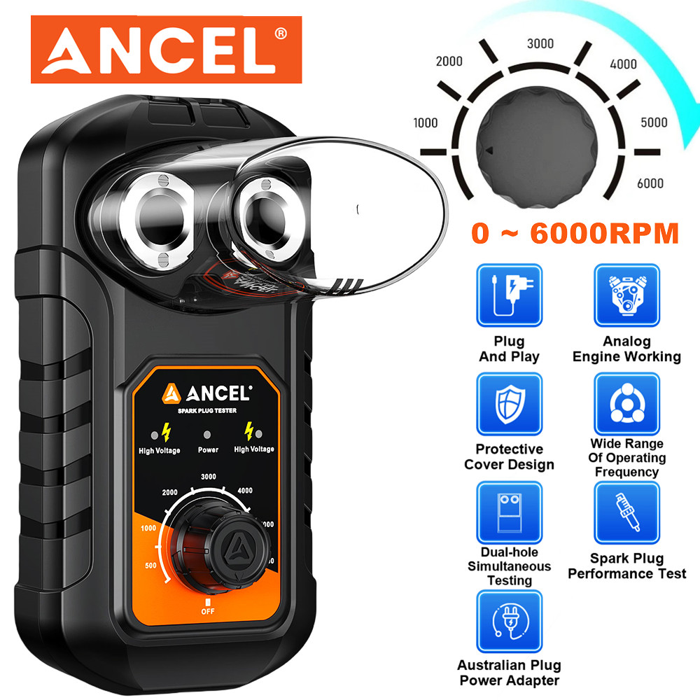 110V Double-Hole Spark Tester 0-6000rmp Ignition Test Tool Operating Frequency