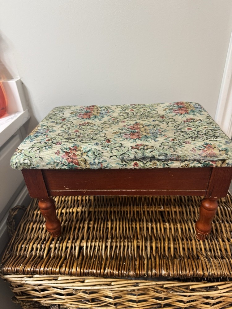 Vintage Tapestry Footstool