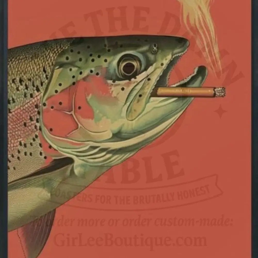 Handmade Coaster: Hooked on Bad Habits