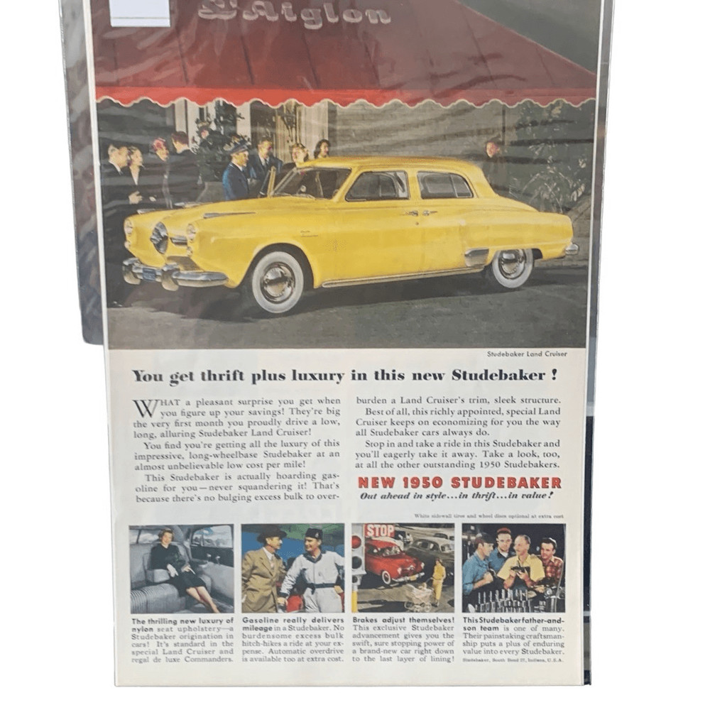 Vintage 1950 Studebaker Thrift Plus Luxury Ad Advertisment
