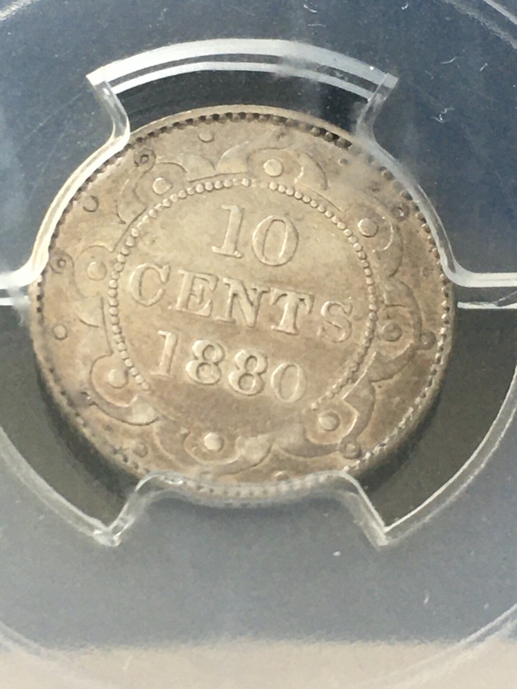 1880 Newfoundland, ¢10 Cent, PCGS Graded, **EF-40**