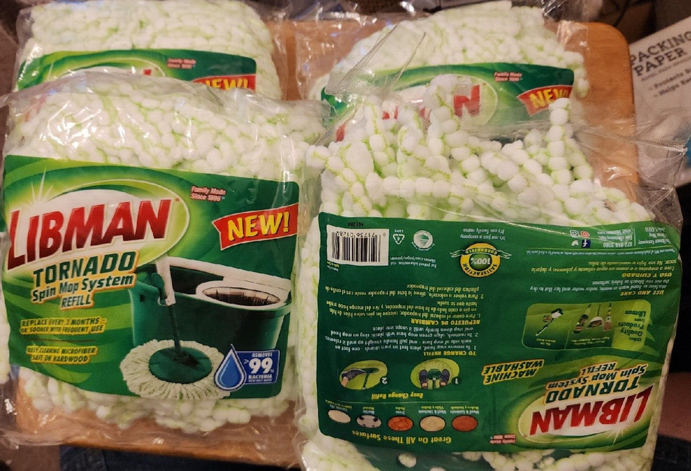 Libman Tornado Spin Microfiber Mop Refill 4 packs (Y)