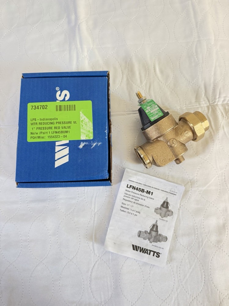 Watts LFN45B-M1 1" Brass Water Pressure Reducing Valve Lead Free