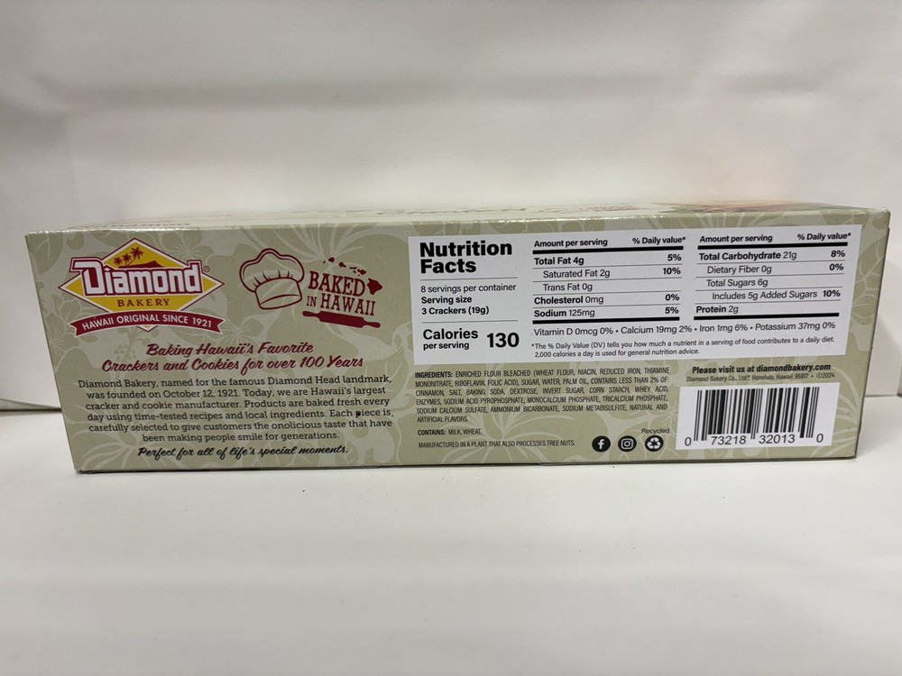 Diamond Bakery Crackers Cinnamon 8oz Tray x1