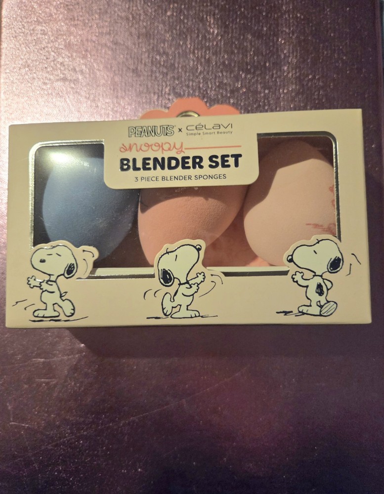 Celavi X Peanuts Snoopy 3Pc Snoopy  Printed  Sponge  Set