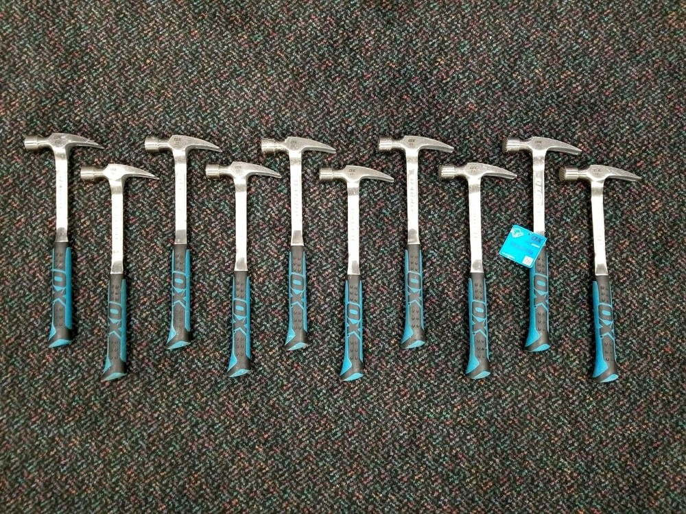 Ox Tools Pro 22oz Milled Face Framing Hammer - Contractor's 10 Pack