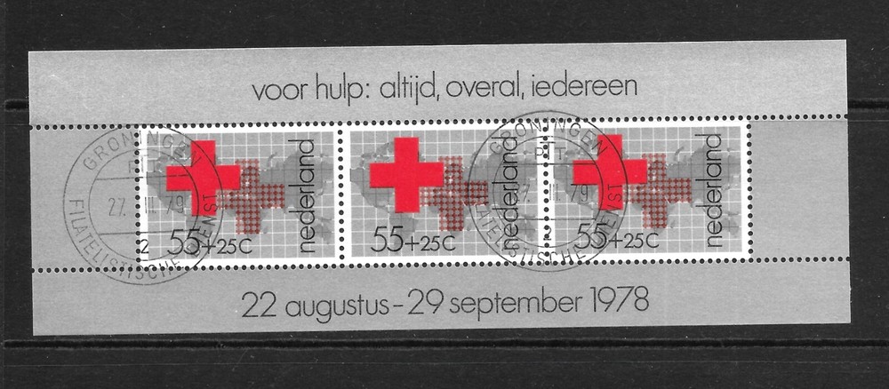 Netherlands 1978 - Red Cross Mini sheet - Franked