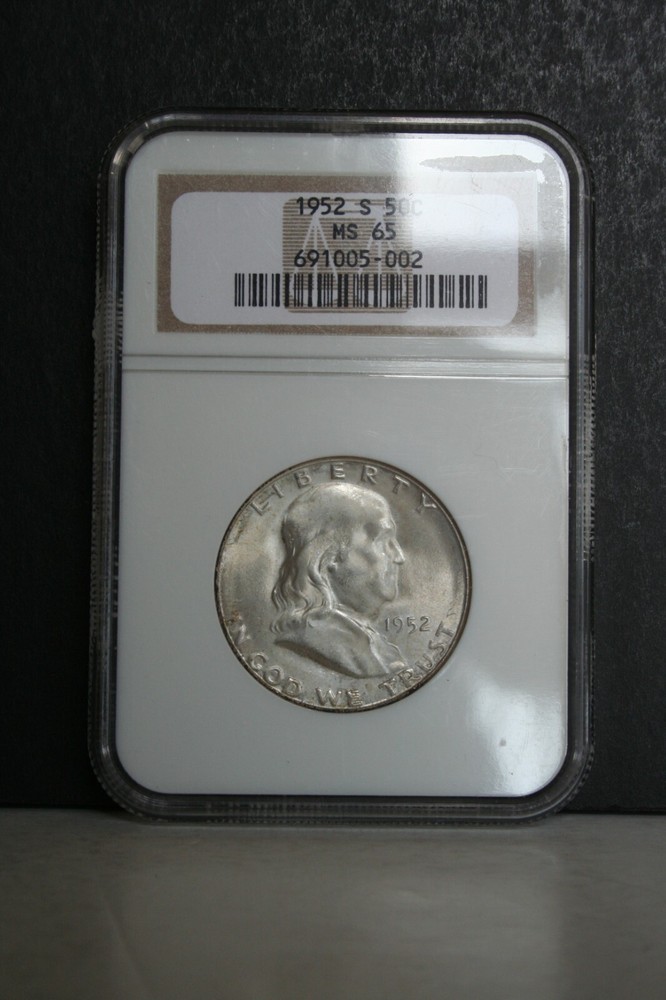 1952-S NGC MS65 Franklin silver half dollar