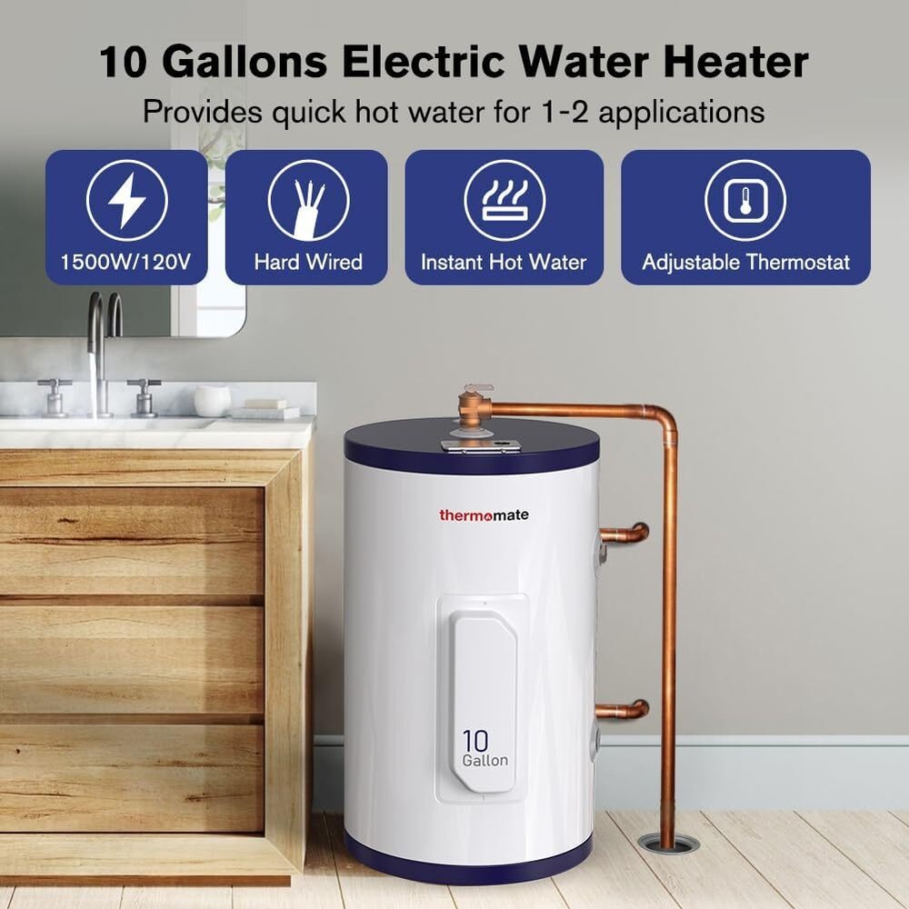 Thermomate Electric Water Heater System 10 Gal Tank Storage Whole House RV Boat