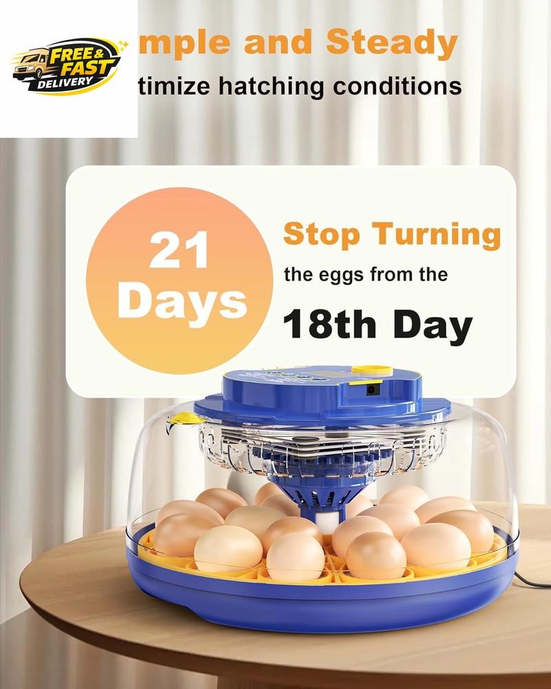18 Chicken Egg Incubators for Hatching Eggs: Egg Incubator with Automatic Egg Tu