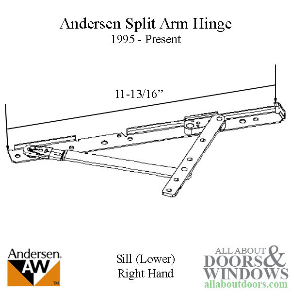 Andersen Split Arm Hinge For Casement Windows Right Handed Split Arm Hinge