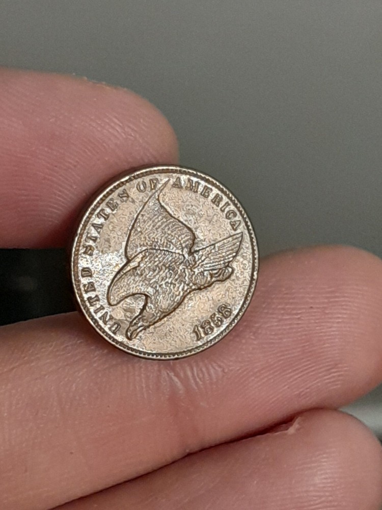 1858 Small Letters Flying Eagle Cent - AU Details (Scrached Reverse)