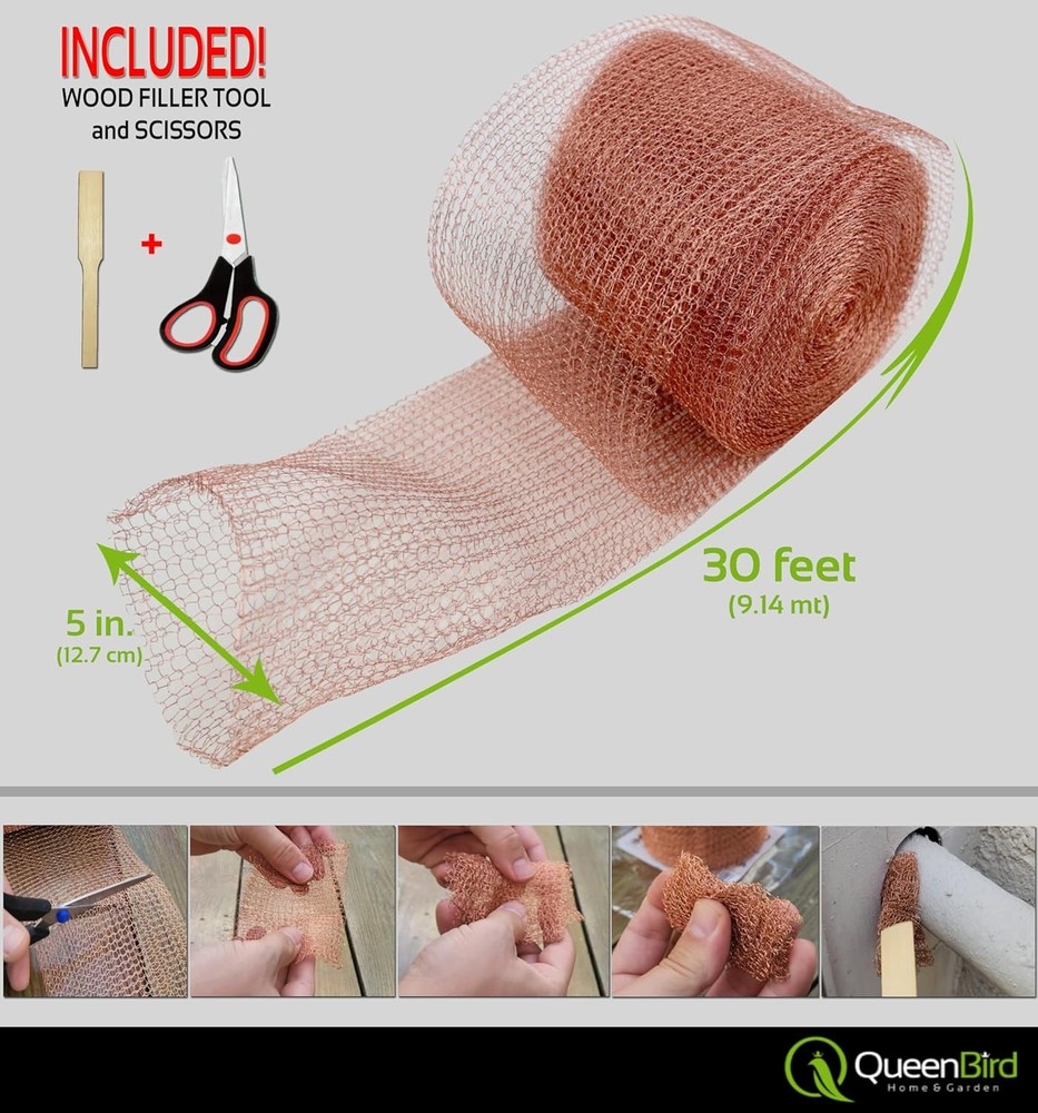 100% Copper Mesh 30 ft Roll - Innovative Rodent & Pest Control Solution