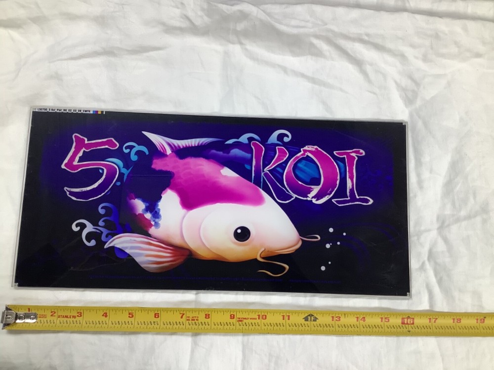 Slot Machine Plastic Insert Face Plate Koi