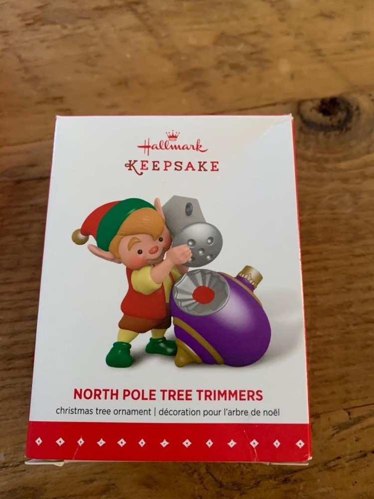 Hallmark Keepsake Ornament North Pole Tree Trimmers 2015 4th Elf 3rd #3 Series