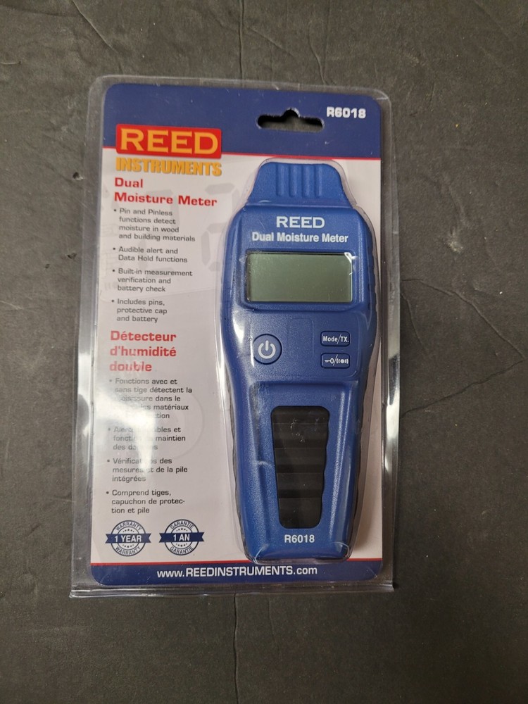 Reed Instruments R6018 Dual Moisture Meter, Pin/Pinless