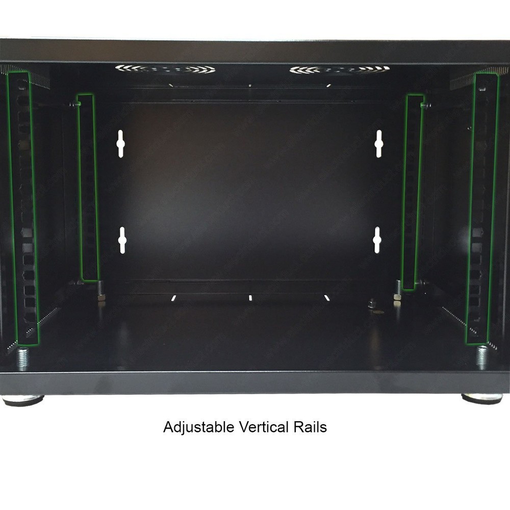 4U E-Pro Series Wall Mount Cabinet Rack Enclosure - Black - Electriduct