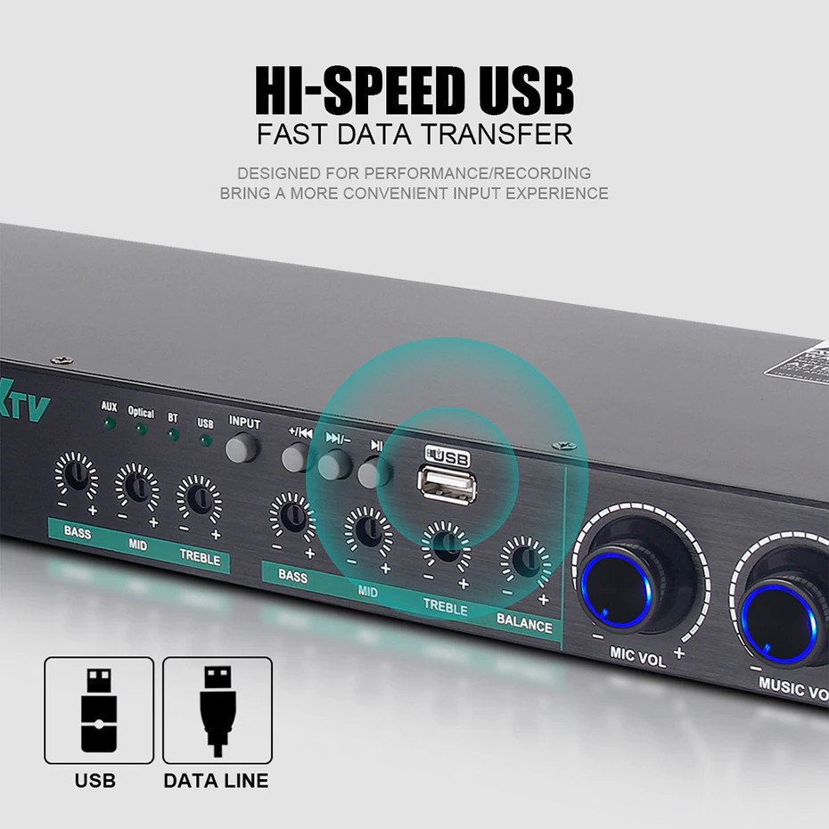 DSP Professional Audio Digital Processor KTV Karaoke Effect System NEW-