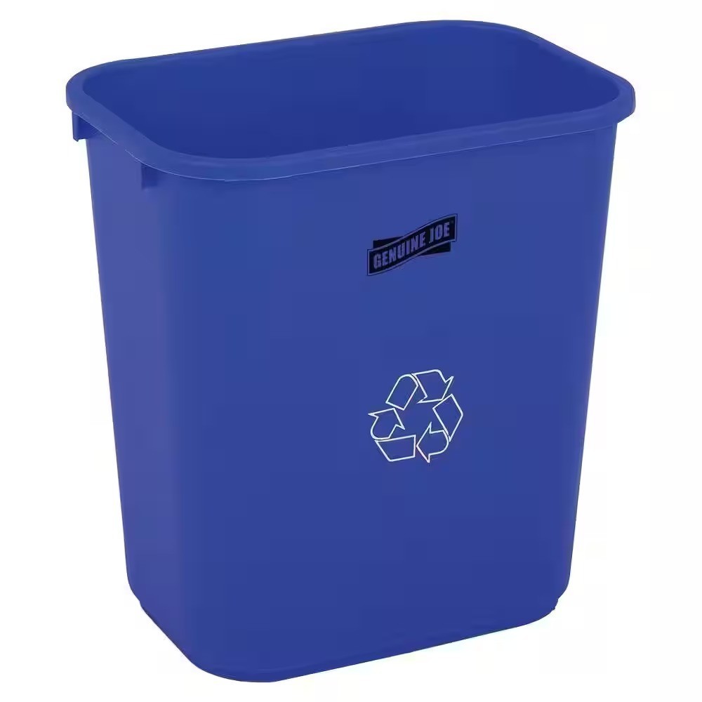 28 Qt Blue Recycling Bin Plastic Indoor Trash Can
